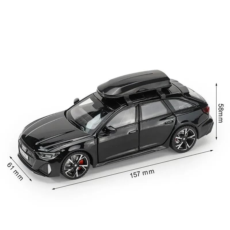 Image of Invite 1:32 Scale Audi RS6 Alloy Die-Cast Car Model with Door-Activated Light & Sound | Openable Doors, Hood & Trunk | Metal Toy Car for Kids & Collectors (White Color)