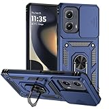 Asdsinfor Case for Motorola Moto Edge 5G 2024 Back Cover TPU Bumper Case 360 Degrees Metal Ring Stand Heavy Duty Military Grade Protection Hybrid Shockproof Case for Moto Edge 5G 2024. Blue TC