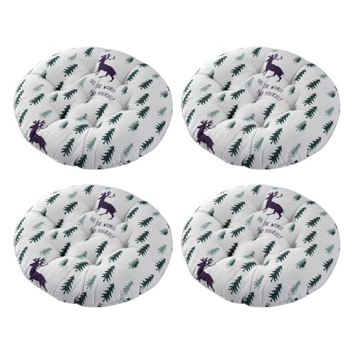 Aliuciku Pack 4 Cojines para Silla, Grueso Tatami Cojín de Silla Redondo para el Hogar Oficina Comedor(B-14,30x30cm)