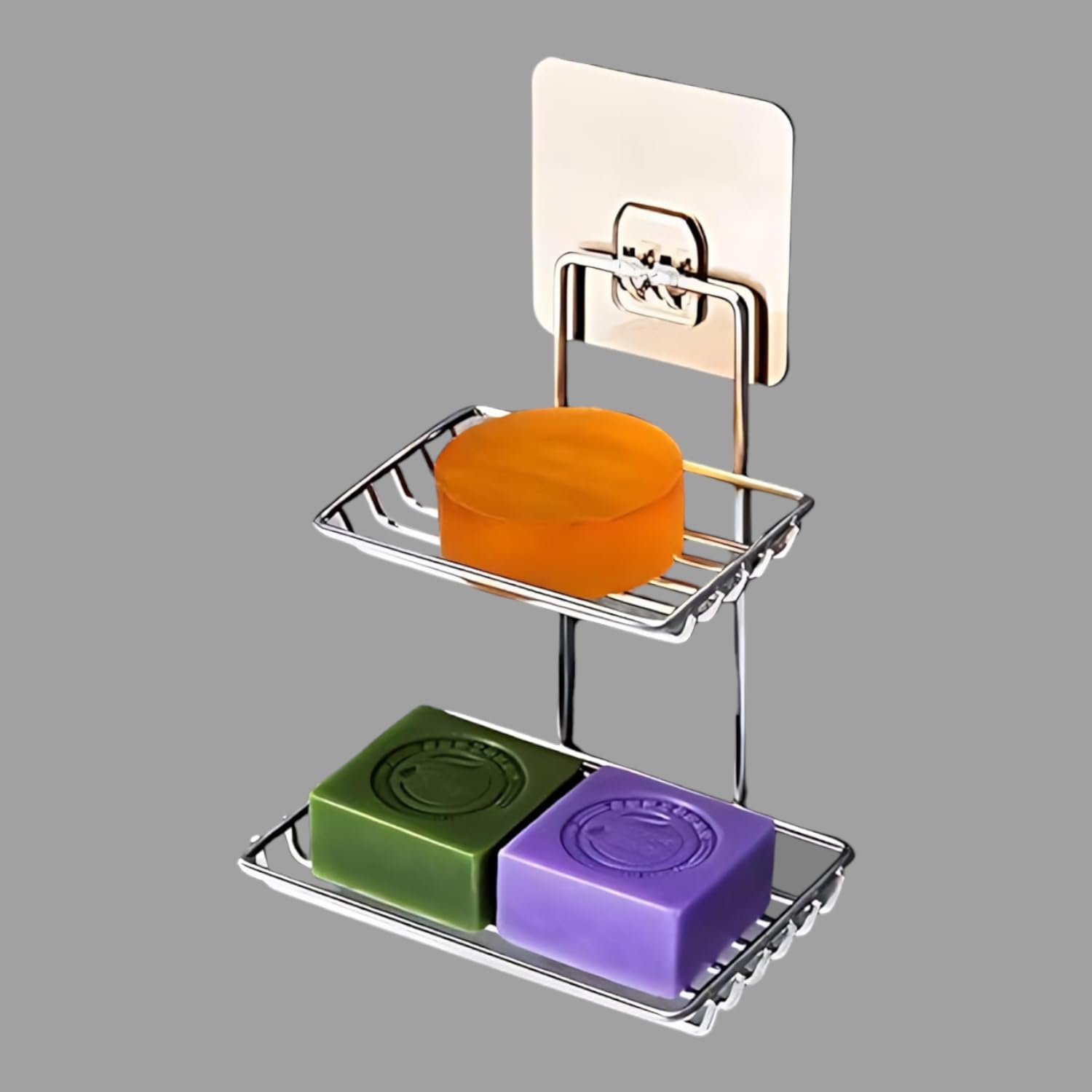SOLIYA® Stainless Steel Hook Self-Adhesive Stainless Steel Waterproof Kitchen Bathroom Soaps Storage Rack with Hook for Home (2 Layer) (B0D7STTXTK) Amazon Price History, Amazon Price Tracker