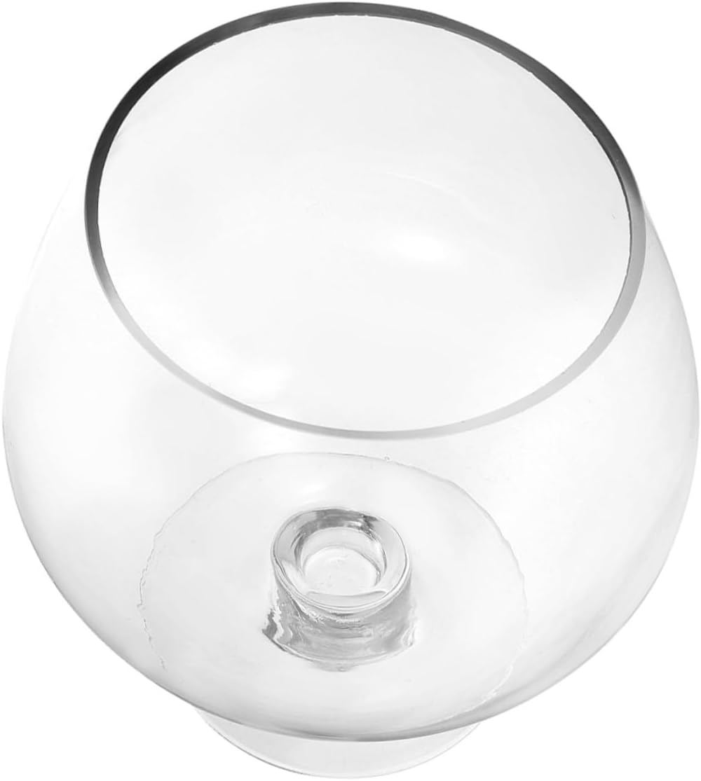 Artibetter Glass Fish Bowl Vase 5000ml Betta Tank with Hydroponic Plant Holder Desktop Small Fish Aquarium for Goldfish and Aquatic Pets