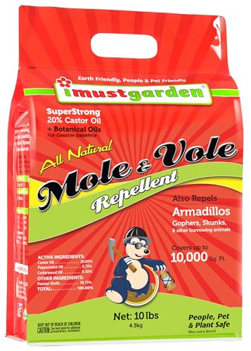 I Must Garden Mole & Vole Repellent: Professional Strength – Twice The Coverage – All Natural Ingredients - Pleasant Scent - 10lb