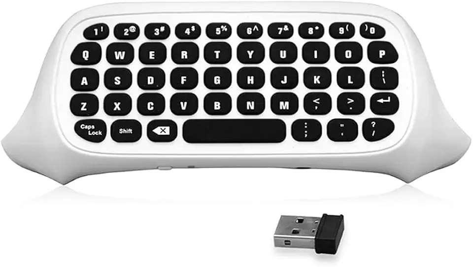 2.4G Mini teclado Chatpad sem fio com 3,5 mm Audio Jack Mensagem Chat Substituição do teclado para XBox One/Slim/Elit Controller Branco