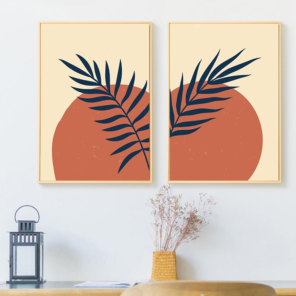 WUHBCZ Art Decor,Abstract Geometry Art Nordic Posters Prints Modern Plants Flower Canvas Painting Wall Picture for Bedroom Kitchen Living Room Decor-40 * 50cm*2PCS (No Frame)
