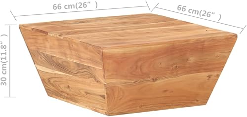 Miniatura 20 de Mesa auxiliar redonda de madera, mesa auxiliar de madera de acacia maciza, mesa auxiliar para sala de estar, hogar, oficina, 25.6 x 25.6 x 12.2