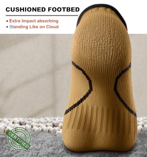 Image of BULLIANT Men Running Ankle Socks 6Pack-Cushioned Support-Low Cut No Show | Fully Terry Sole | Arch Support | Seamless Toe Closure | Moisture-Wicking Breathable Mesh | Reinforced Heel&Toe
