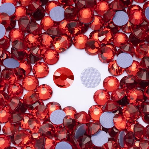 Image of Hotfix Rhinestones Bulk 3000PCS SS8 (2.3-2.5mm), Red Glass Rhinestones for Clothes, Tumblers, Shoes DIY, Heat Transfer Flatback Gems for Crafts & Decoration