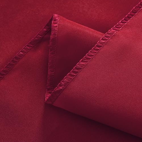 Image of 2-Pack 60x60 inch Burgundy Table Cloths, Solid Stain and Wrinkle Resistant Tablecloth, Premium Plain Weave Polyester Fabric Rectangle Table Linen Covers for Hotel, Banquet
