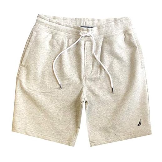 Nautica Mens Soft Cotton Fleece Jogger Gym Active Sweat Shorts (M, Grey)