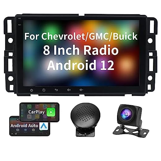 Bruynic Car Radio for Chevrolet/GMC/Buick,8" IPS Touchscreen Head Unit Support Apple Carplay & Android Auto Android Replacement Car Stereo with GPS Navigation, DSP, AM/FM/RDS Radio,2+32G.