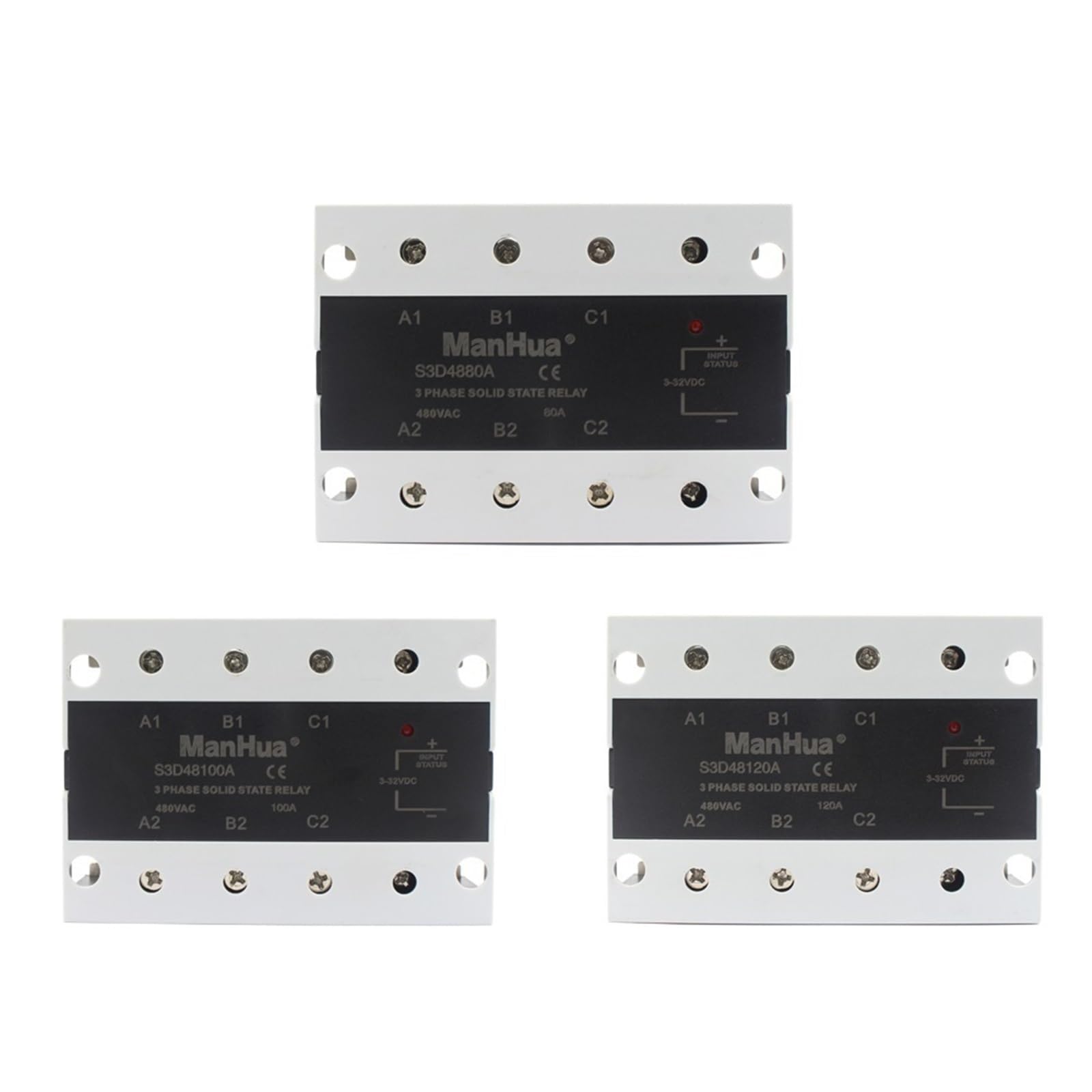 SSR DC-AC 80A/100A/120A Relè allo Stato Solido trifase 480VAC 3-32VDC