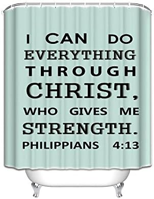 Creative Bath Bible Verse I can do all things through Christ who strengthens me. Philippians 4:13 Shower Curtains,48x72inch