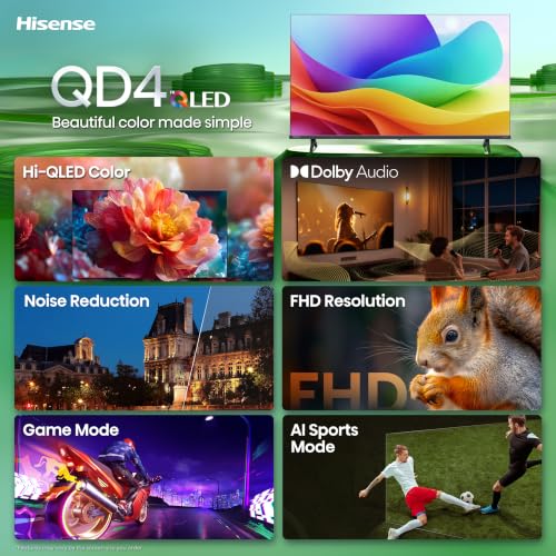 Hisense 40-Inch Class QD4SR Series Hi-QLED FHD Smart Roku TV (40QD4SR, 2026 Model) – Hi-QLED Color, Dolby Audio, Compatible with Alexa, Full Array LED, Slim Bezel Design - image 4