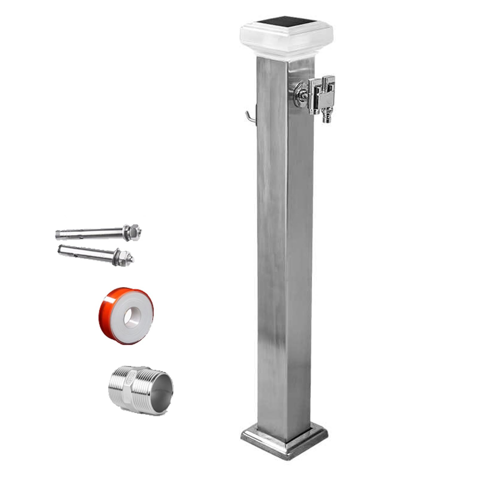 TYYCKJ 304 Stainless Steel Freestanding Garden Water Column with Faucet, Antifreeze Water Dispenser Hydrant for Yard Use, Durable Hose Stand Fountain