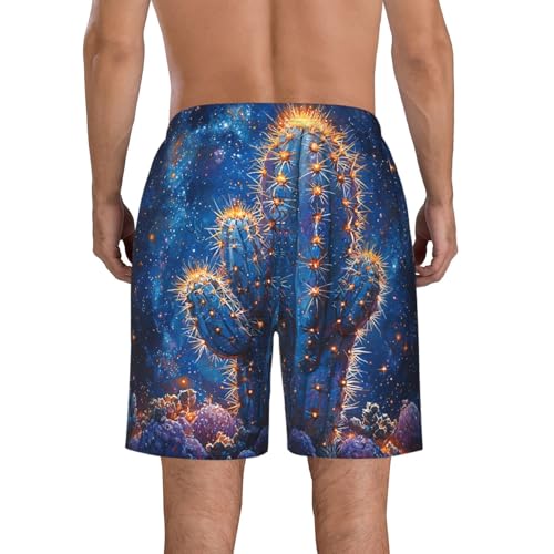 Men Swim Trunks Beach Shorts Swimwear Summer Bathing Suits - Cactus Galaxy3