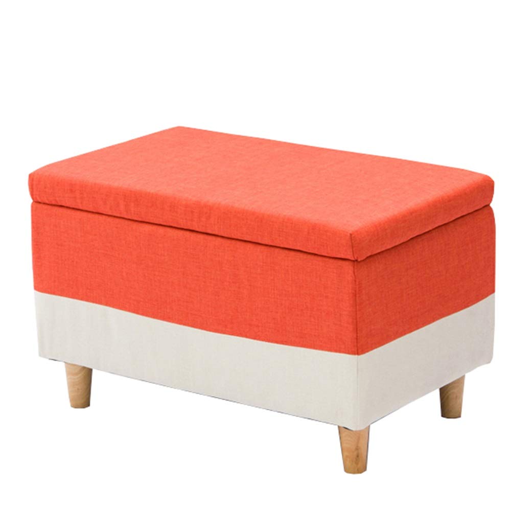 Canapé de salon élégant complété par son grand tabouret coffre en tissu amovible haut de gamme