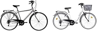 Discovery Bicicletta Uomo, Bici Trekking Manhattan 28'' Cambio Shimano 6 velocità, Colore Metal, Silver Metallizzato, 28