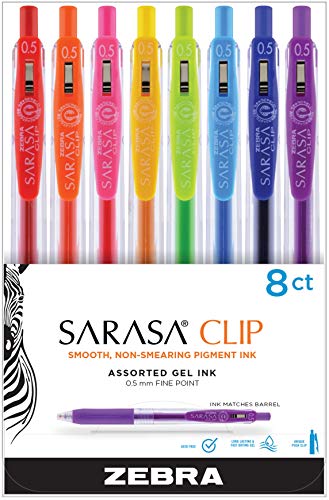 Bolígrafos ZEBRA SARASA Clip PN 8CT colores surtidos