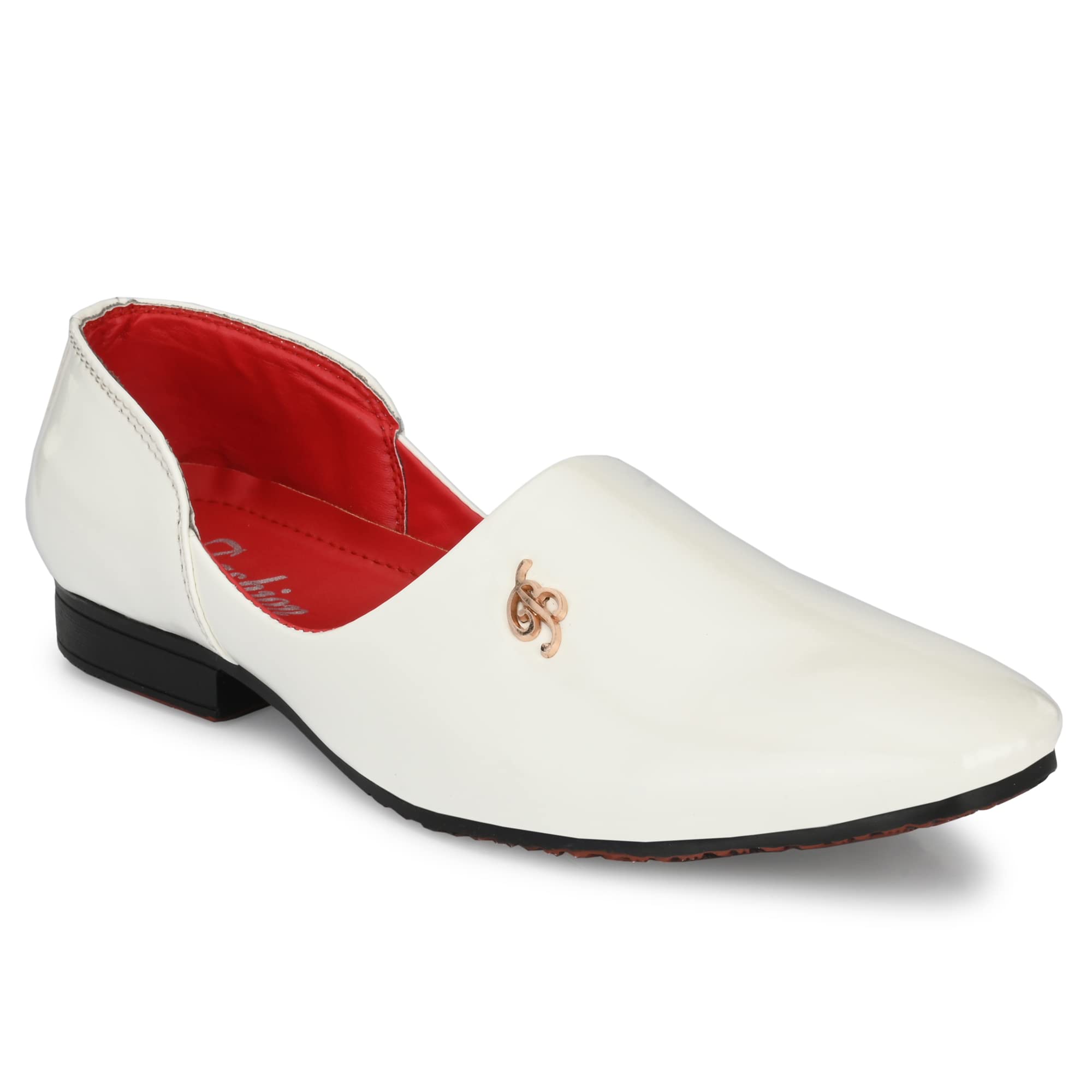 Bogg man shop Men's Pefect Style|Decent Look Patent Leather Slip on Mojari|Juti|Pathani|Nagras