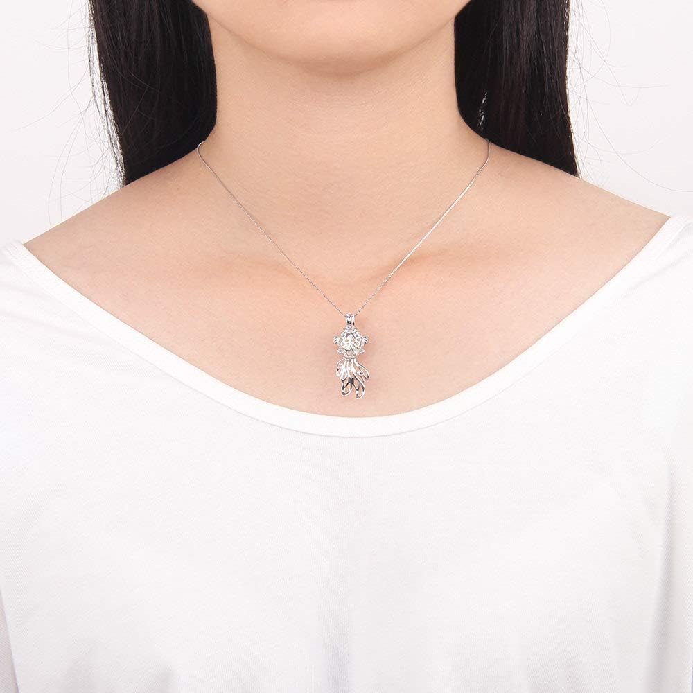 925 Sterling Silver/Gold Plated Goldfish Cage Pendants Crafting Charm for DIY Necklace Bracelet Jewelry Making - Image 6