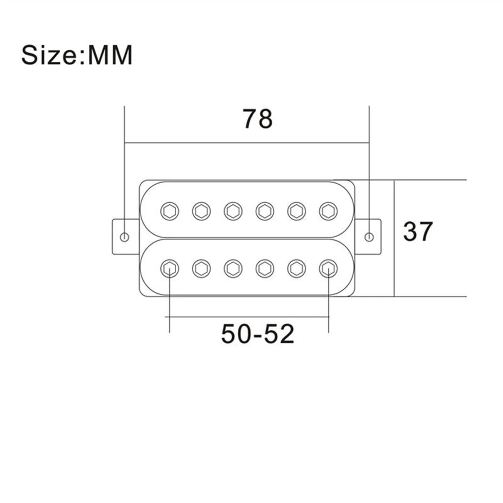 Zubehör für E-Gitarren-Tonabnehmer 1 Set Alnico 5 Humbucker Pickup Doppelspule E-gitarre Steg Pickup Schwarz Gitarrenteile Schwarz (Color : Bridge 52MM)