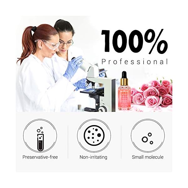 Rose Facial Serum,Deep Hydrating Serum for Face,Skin Care Moisturizing Serum with Rose Petals Extract Hyaluronic Acid…