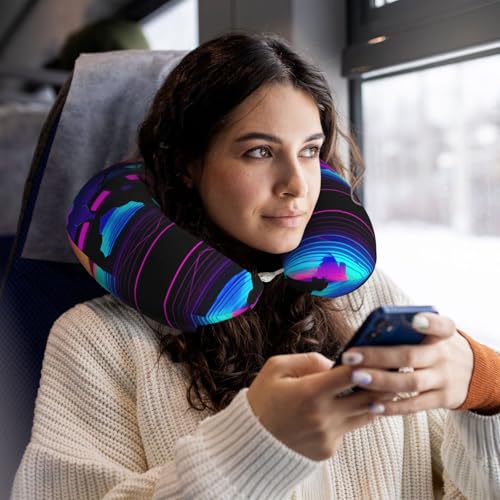 Almohada U espuma viscoelástica 25 cm viaje negro miniatura 6