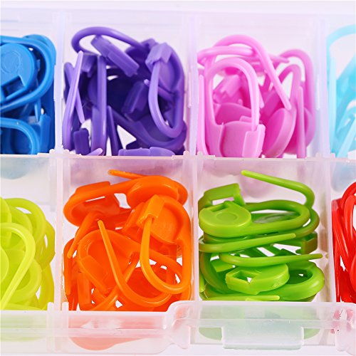 Ccinee 120 Pieces Locking Stitch Markers Assorted Color Knitting Stitch Counter Crochet Stitch Needle Clip #TOP3