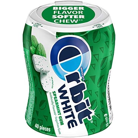 ORBIT WHITE Spearmint Sugarfree Gum, 40 Piece Bottle Cover