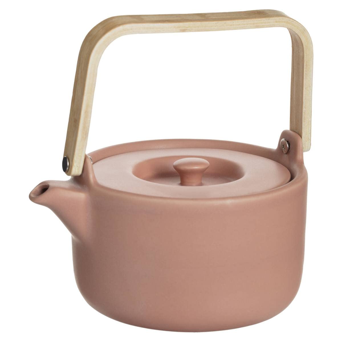 Secret de Gourmet - Théière Nature Terra en céramique Anse en Bambou contenance 80 cl