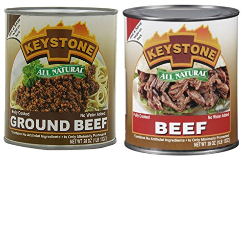 Keystone Canned Meats Variety Pack With Keystone Ground Beef and Keystone Beef. Convenient Shopping For 2 Popular Canned Meat Selections In 1 Order. Surprisingly Delicious!