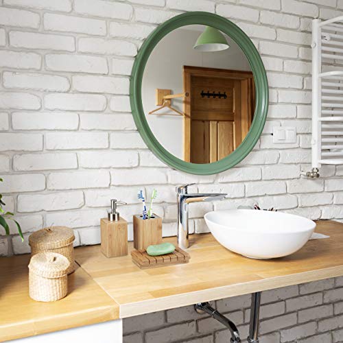 Relaxdays Badaccessoires Bambus, 3-teiliges Badezimmer Set aus Seifenspender, Seifenschale u. Zahnbürstenhalter, natur, 10 x 15 x 17.5 cm