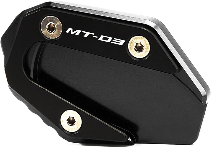 MOWOK Foot Side Stand Fits FOR YAMAHA MT03 MT-03 2017-2019 Motorcycle Accessories CNC Aluminum Kickstand Extension Pad Support Plate FOR YAMAHA YZF-R3 2017-2020 (Black)