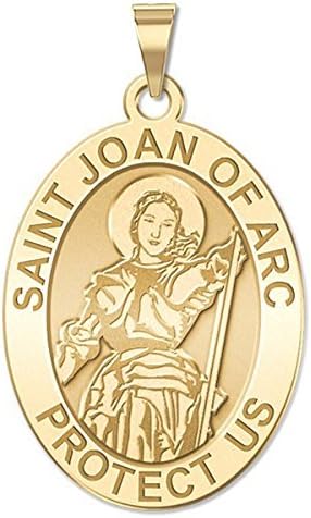 PicturesOnGold.com Saint Joan of Arc Religious Medal - 1/2 X 2/3 Inch Size of Dime, Sterling Silver - Image 2