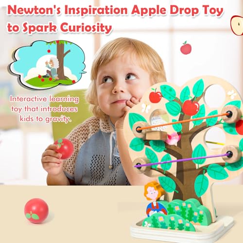 Image of Montessori Ball Drop Toys for 1 Year Old, Gravity STEM Learning Toy Inspired by Newton, Wooden Educational Toys for Toddlers 1-3, Autism Learning Materials for Preschool Boys Girls Deep Thinking