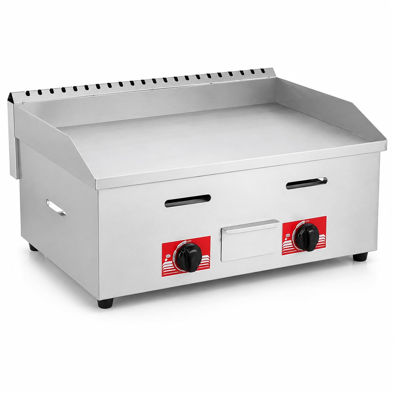 Plancha de gas comercial, placa plana antiadherente de acero inoxidable resistente para asar hamburguesas y cocinar al aire libre de volumen medio a alto