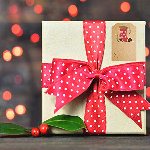 Self Adhesive Gift Tag Stickers -Christmas Gift Tags- Decorative Stickers For Holiday Presents & Packages - Easy To Write& Peel - Convenient Dispenser Box, 80 Pcs & 2 X 3 Inch (Christmas Gift Tag) #TOP3