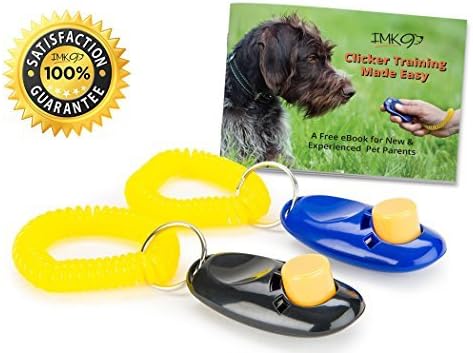 Clicker Training for Dogs – Bonus eBook for Pet Obedience and Housebreaking – 2 Pack Clickers with Wrist Strap – Safe and Humane Way to Train Your Dog – Great Gift Idea