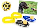 Clicker Training for Dogs – Bonus eBook For Pet Obedience and Housebreaking – 2 Pack Clickers With Wrist Strap – Safe and Humane Way To Train Your Dog – Great Gift Idea