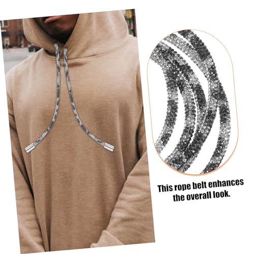 Rhinestone Waist Strap Glitter Drawstring Belt Long Leopard Print Design Comfortable Fit for Dresses Pants Skirts Durable Sparkling Rhinestone Laces for Fashion3