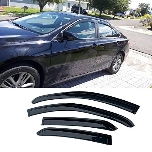 Puermto 194999 Sunproof Waterproof In Channel Side Window Wind Deflector, 4Pcs Protective Replacements Rain Guards Set, Window Visor Fit For Toyota Camry 2018 2019 2020 2021 2022 2023 #TOP1