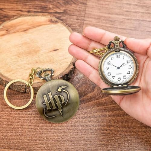 Image of Vintage Quartz Pocket Keychain for Men & Women - Classic Retro Antique Style Anime Marvel Super Hero Timepiece, Decorative Accessory for Bags and Backpacks.