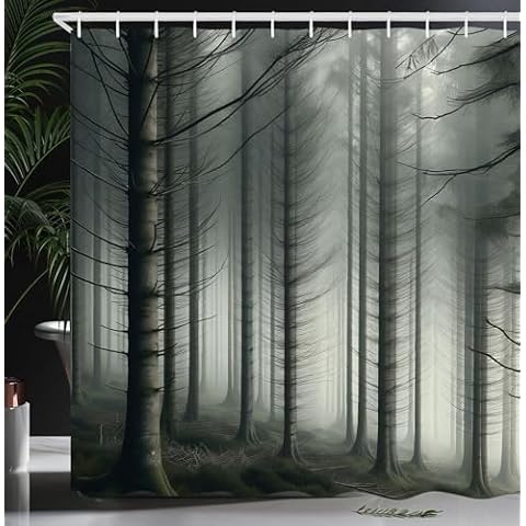 Ambesonne Forest Shower Curtain with Hooks Cover