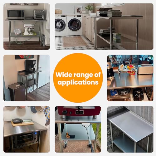 Derro Stainless Steel Table for Prep & Work, 24 X 60 in, Metal Commercial Heavy Duty Table with Backsplash and Adjustable Under Shelf and Foot for Restaurant, Home and Hotel by Derro - Image 6
