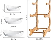 Vista 6 de XUDREZ Cesta de frutas de 3 niveles para encimera de cocina, cuenco de frutas de cerámica de 11 x 8.6 x 13 pulgadas para encimera de cocina, juego