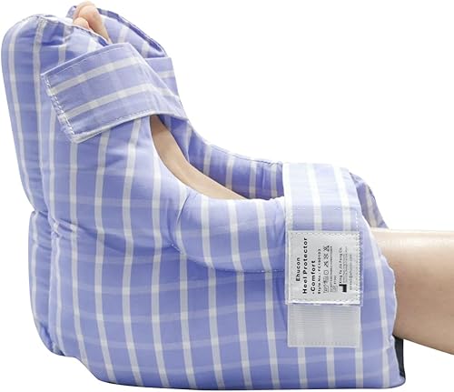 Ehucon Protectores de talón para aliviar las úlceras de presión, almohada de pie para llagas de cama con 2 correas para terapia de curación del