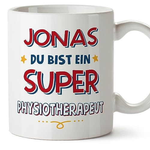 Mugffins Tassen Personalisierten für PHYSIOTHERAPEUT Mann - Auf Deutsch - Du Bist Super - 11 oz / 330 ml - Individuell Anpassbar Geschenk Mitarbeiter