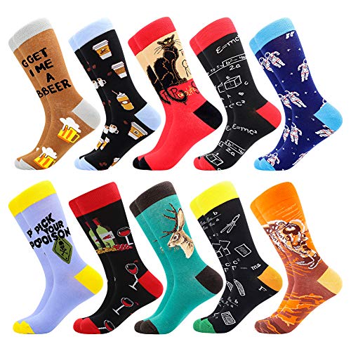 BONANGEL Calcetines Christmas Hombre, Hombres Ocasionales Calcetines Divertidos Impresos de Algodón de Pintura Famosa de Arte Calcetines, Calcetines de Colores de moda Cover