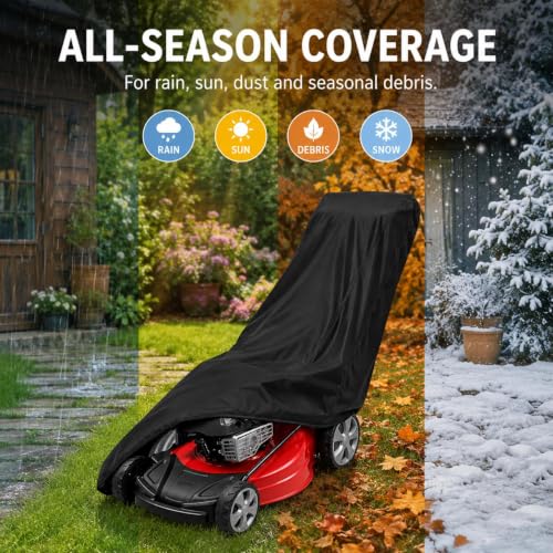 Cubierta Protectora Cortacésped Exterior de Lona Impermeable con Bolsa y Ajuste 5