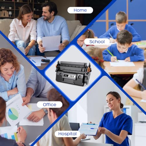 Image of 58A CF258A Toner Cartridge Black Compatible for HP 58A CF258A 58X with Chip | Work with HP LaserJet Pro M404n M404dn M404dw MFP M404 Printer (Black, 2 Pack)